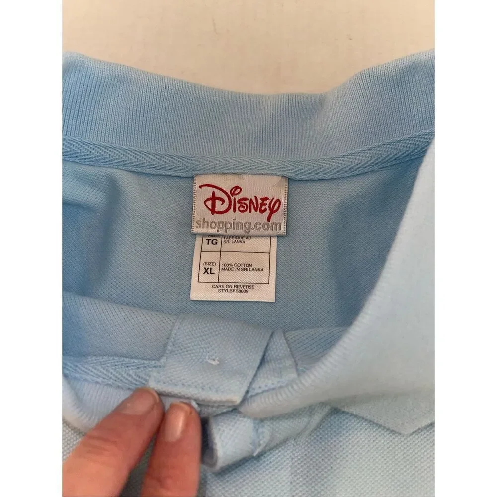 Vtg Disney Light Blue Polo Shirt‎ With Embroidered Grumpy Sz XLarge  A24